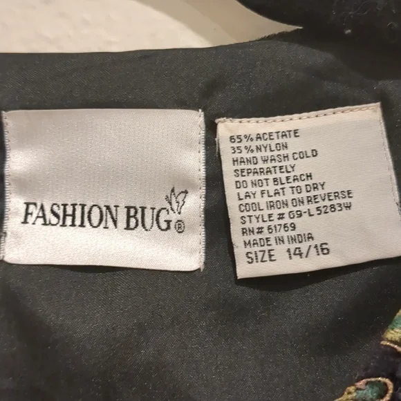 Vintage Floral Black Velvet Evening Wear Christmas Blazer Jacket Size 14/16 - Picture 2 of 4